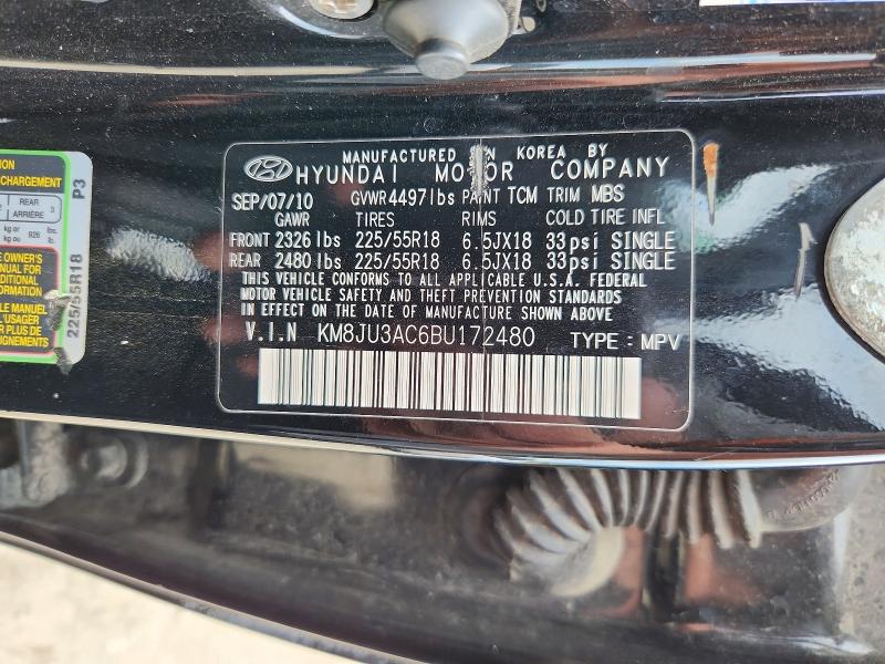 Продаж на аукціоні авто 2011 Hyundai Tucson, vin: KM8JU3AC6BU172480, номер лоту: 62111506
