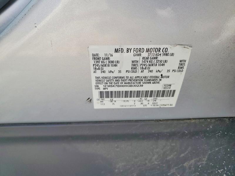 Aukcja sprzedaży 2017 Ford Explorer, vin: 1FM5K7BH0HGB30239, numer aukcji: 59132776