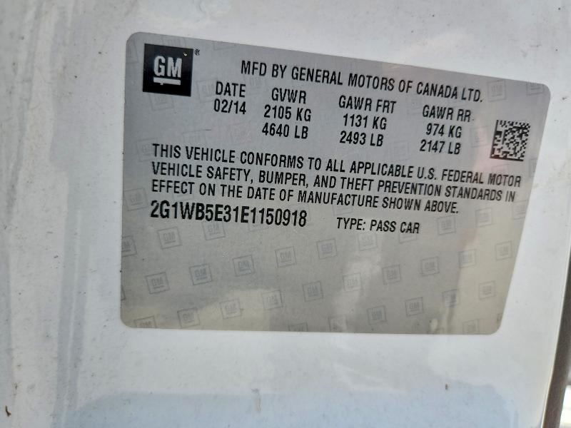 Aukcja sprzedaży 2014 Chevrolet Impala Limited, vin: 2G1WB5E31E1150918, numer aukcji: 61923656
