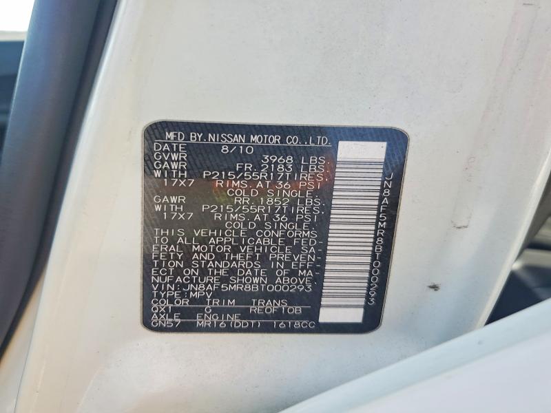 59907826 :رقم المزاد ، JN8AF5MR8BT000293 vin ، 2011 Nissan Juke مزاد بيع