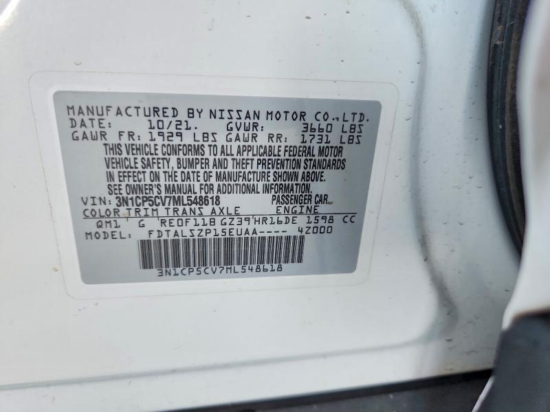 Продаж на аукціоні авто 2021 Nissan Kicks, vin: 3N1CP5CV7ML548618, номер лоту: 60863376