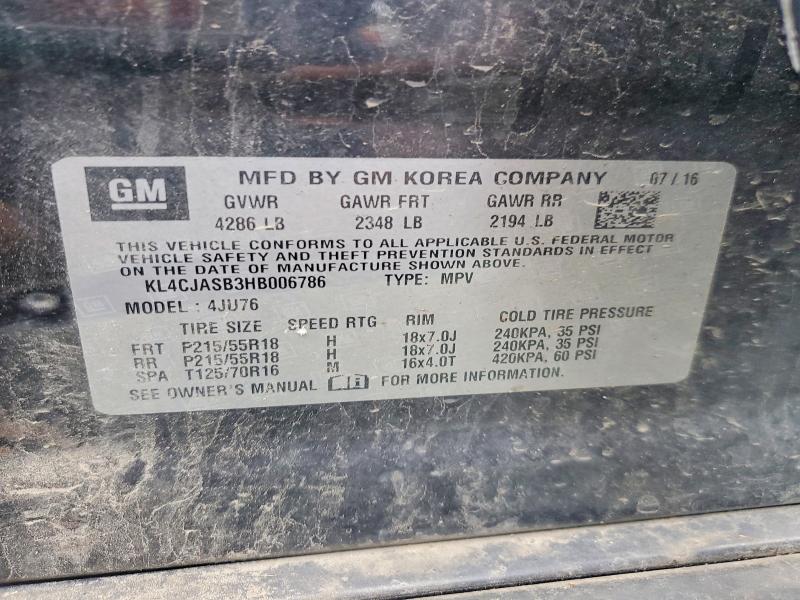 Продаж на аукціоні авто 2017 Buick Encore, vin: KL4CJASB3HB006786, номер лоту: 61058786