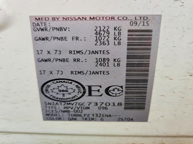 Aukcja sprzedaży 2016 Nissan Rogue, vin: 5N1AT2MV7GC737018, numer aukcji: 61760486