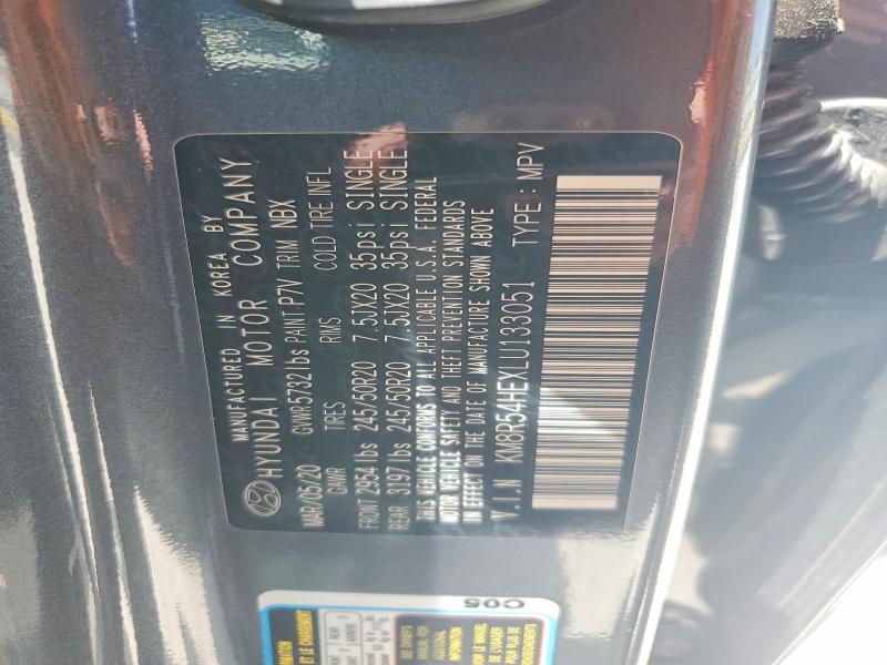2020 Hyundai Palisade მანქანა იყიდება აუქციონზე, vin: KM8R54HEXLU133051, აუქციონის ნომერი: 60363996