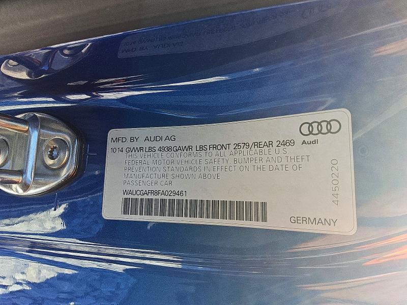 Продаж на аукціоні авто 2015 Audi S5, vin: WAUCGAFR8FA029461, номер лоту: 59743076