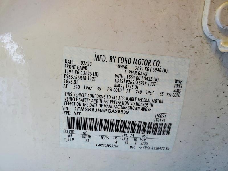 Продажа на аукционе авто 2023 Ford Explorer, vin: 1FMSK8JH5PGA28539, номер лота: 60825376
