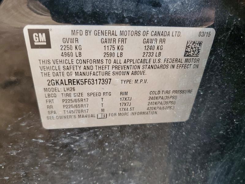 Aukcja sprzedaży 2015 Gmc Terrain, vin: 2GKALREK5F6317397, numer aukcji: 61294746