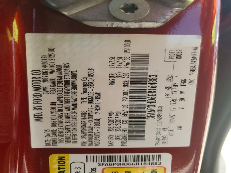 Продаж на аукціоні авто 2016 Ford Fusion, vin: 3FA6P0HD6GR164883, номер лоту: 59703866