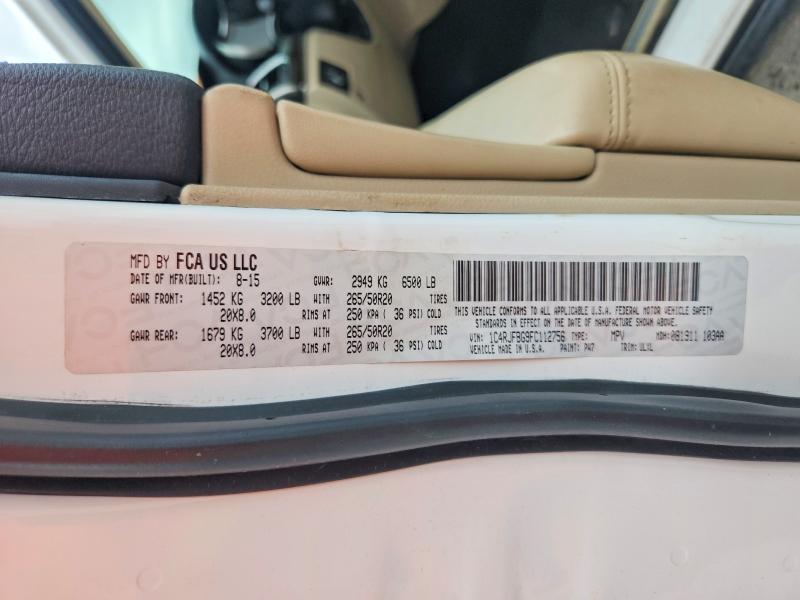 Aukcja sprzedaży 2015 Jeep Grand Cherokee, vin: 1C4RJFBG9FC112756, numer aukcji: 61342856