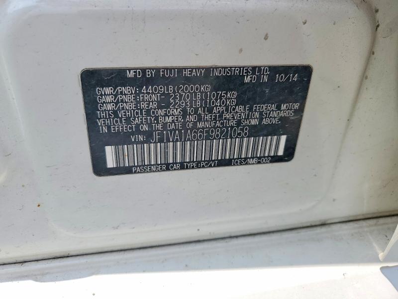 Продаж на аукціоні авто 2015 Subaru Wrx, vin: JF1VA1A66F9821058, номер лоту: 60750036