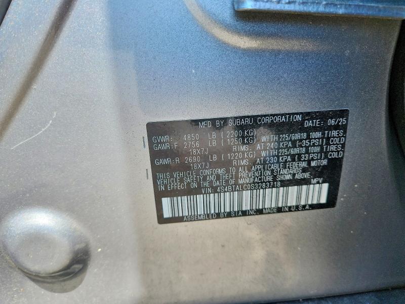 Aukcja sprzedaży 2025 Subaru Outback, vin: 4S4BTALC0S3283718, numer aukcji: 60004626