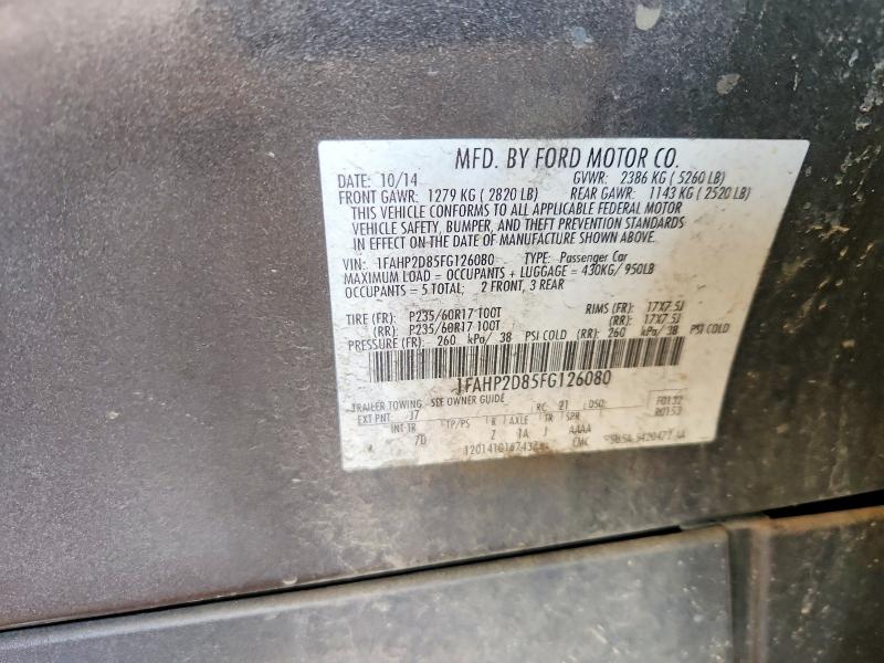 Продажа на аукционе авто 2015 Ford Taurus, vin: 1FAHP2D85FG126080, номер лота: 59288616
