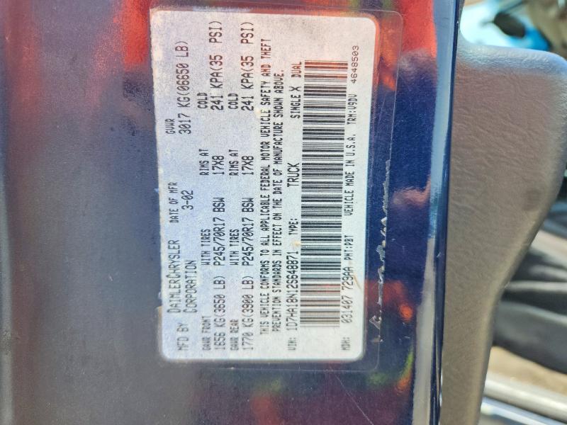Aukcja sprzedaży 2002 Dodge Ram 1500, vin: 1D7HA18N12S648871, numer aukcji: 61439686