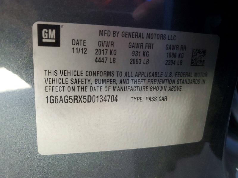 2013 Cadillac Ats მანქანა იყიდება აუქციონზე, vin: 1G6AG5RX5D0134704, აუქციონის ნომერი: 60186416
