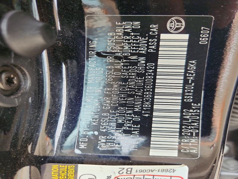 Aukcja sprzedaży 2006 Toyota Avalon, vin: 4T1BK36B36U083420, numer aukcji: 61250396