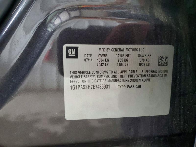 Продаж на аукціоні авто 2014 Chevrolet Cruze, vin: 1G1PA5SH7E7436931, номер лоту: 63110746