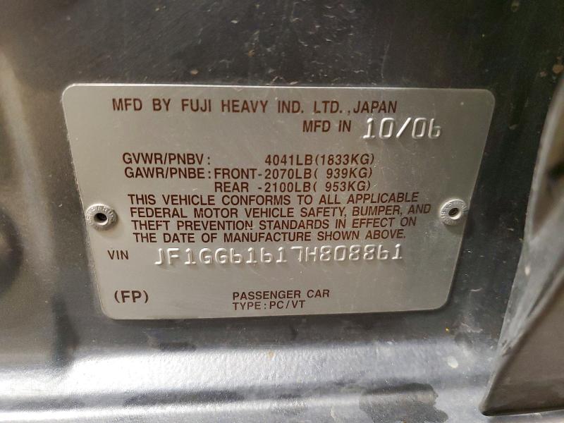 Продажа на аукционе авто 2007 Subaru Impreza, vin: JF1GG61617H808861, номер лота: 63145836