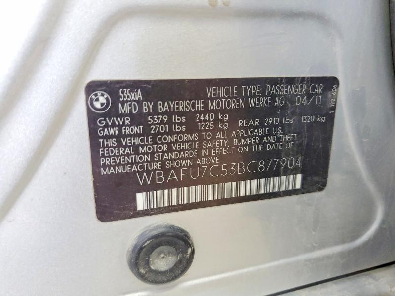 Продажа на аукционе авто 2011 Bmw 535, vin: WBAFU7C53BC877904, номер лота: 60172826