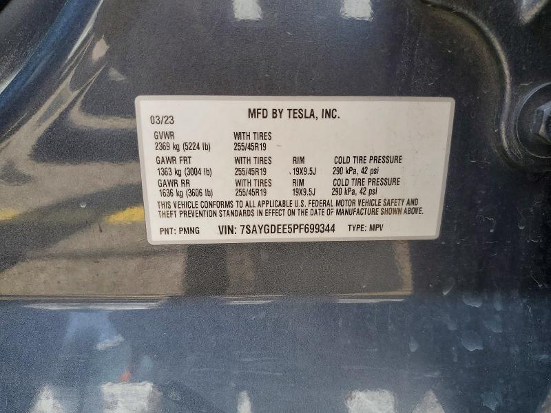 Продажа на аукционе авто 2023 Tesla Model Y, vin: 7SAYGDEE5PF699344, номер лота: 60792466