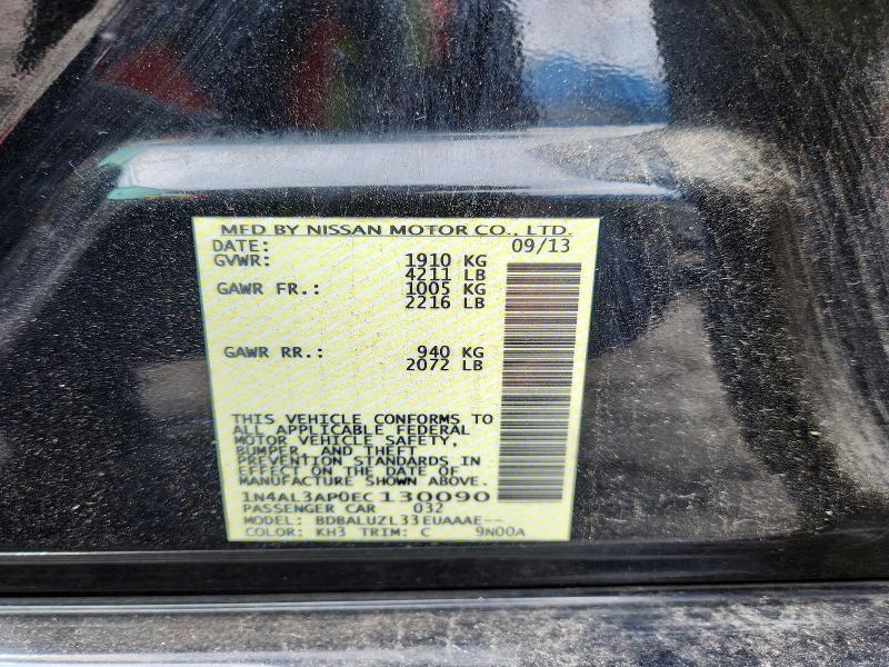 60638846 :رقم المزاد ، 1N4AL3AP0EC130090 vin ، 2014 Nissan Altima مزاد بيع
