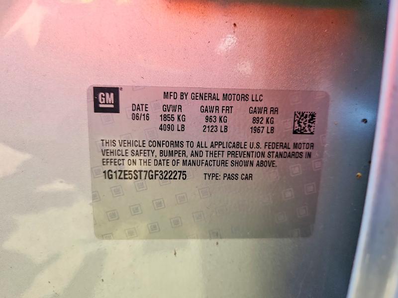 61554416 :رقم المزاد ، 1G1ZE5ST7GF322275 vin ، 2016 Chevrolet Malibu مزاد بيع