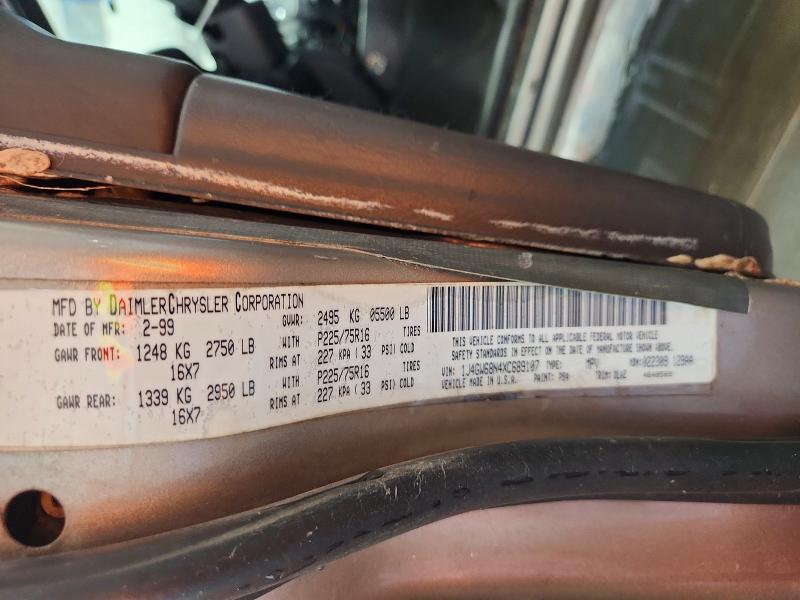 Продажа на аукционе авто 1999 Jeep Grand Cherokee, vin: 1J4GW68N4XC689107, номер лота: 59657106