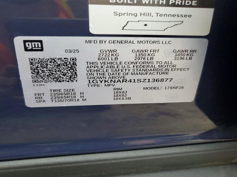 61560226 :رقم المزاد ، 1GYKNAR41SZ136877 vin ، 2025 Cadillac Xt5 مزاد بيع