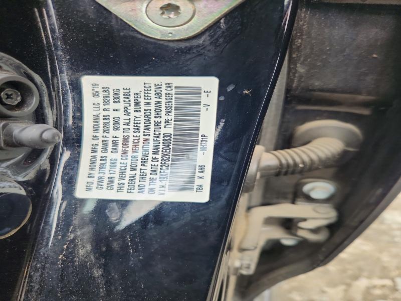 Aukcja sprzedaży 2019 Honda Civic, vin: 19XFC2F82KE040830, numer aukcji: 62672096