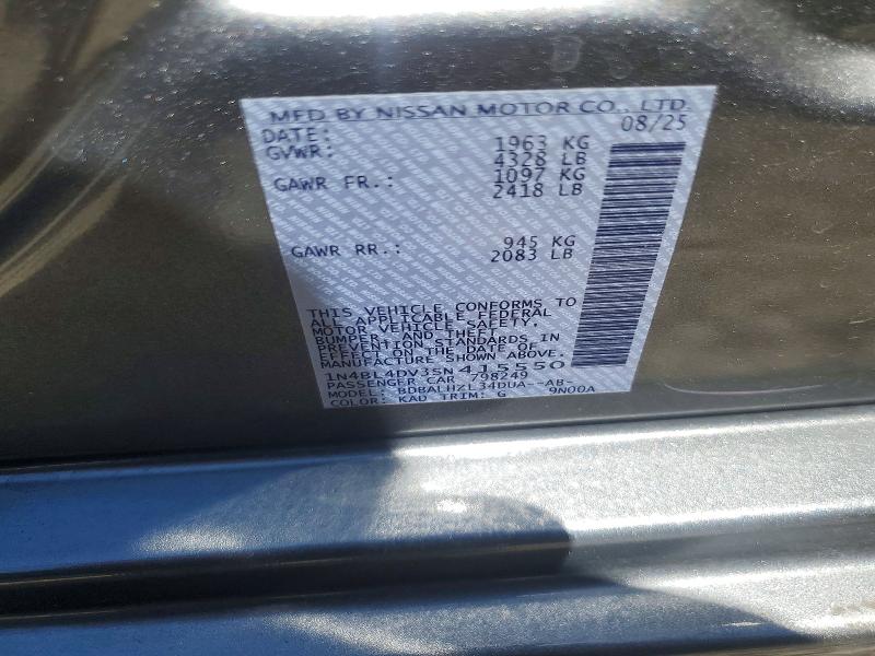 Продажа на аукционе авто 2025 Nissan Altima, vin: 1N4BL4DV3SN415550, номер лота: 63054826