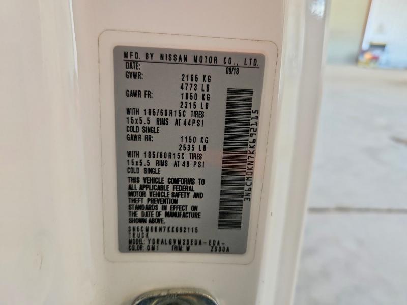 Продаж на аукціоні авто 2019 Nissan Nv200, vin: 3N6CM0KN7KK692115, номер лоту: 62208206