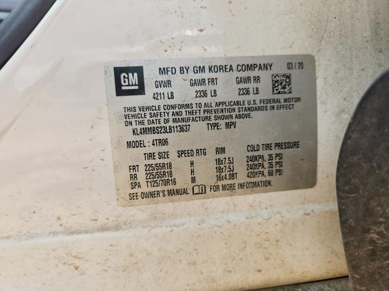 61370556 :رقم المزاد ، KL4MMBS23LB113637 vin ، 2020 Buick Encore Gx مزاد بيع