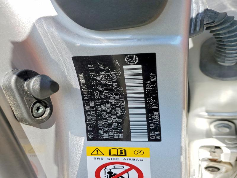 Продаж на аукціоні авто 2018 Lexus Es, vin: 58ABK1GG2JU116813, номер лоту: 61676166