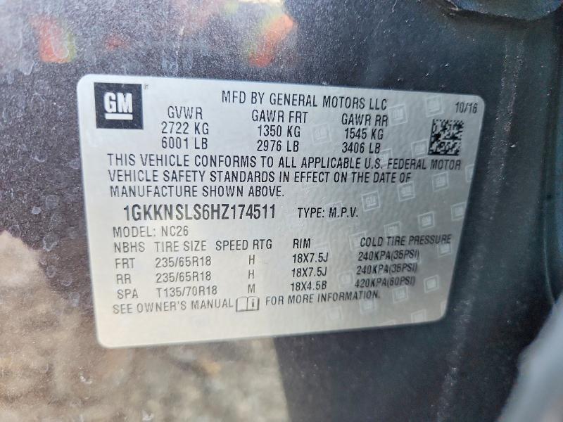Продаж на аукціоні авто 2017 Gmc Acadia, vin: 1GKKNSLS6HZ174511, номер лоту: 58953916