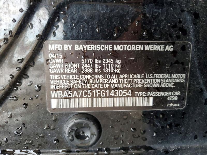 59717836 :رقم المزاد ، WBA5A7C51FG143054 vin ، 2015 Bmw 528 مزاد بيع