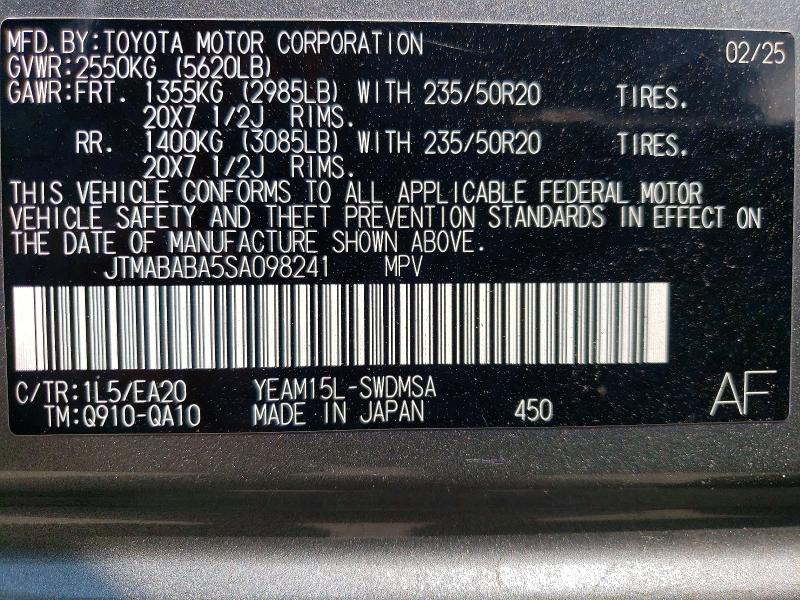 Aukcja sprzedaży 2025 Subaru Solterra, vin: JTMABABA5SA098241, numer aukcji: 62661026