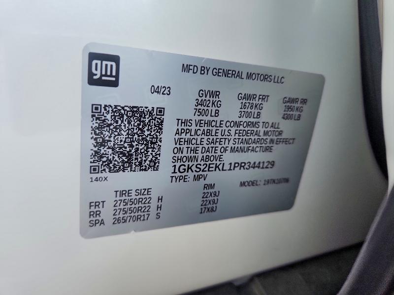 Aukcja sprzedaży 2023 Gmc Yukon, vin: 1GKS2EKL1PR344129, numer aukcji: 59162856