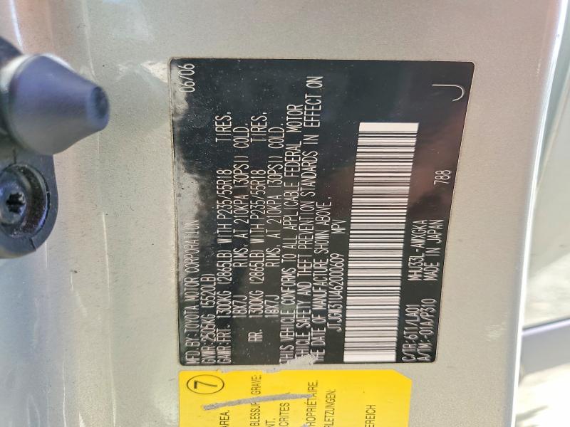 61888956 :رقم المزاد ، JTJGW31U462000609 vin ، 2006 Lexus Rx مزاد بيع