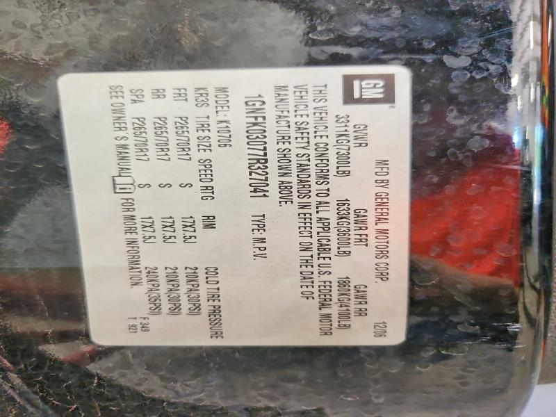 2007 Chevrolet Tahoe მანქანა იყიდება აუქციონზე, vin: 1GNFK03077R327041, აუქციონის ნომერი: 60883886