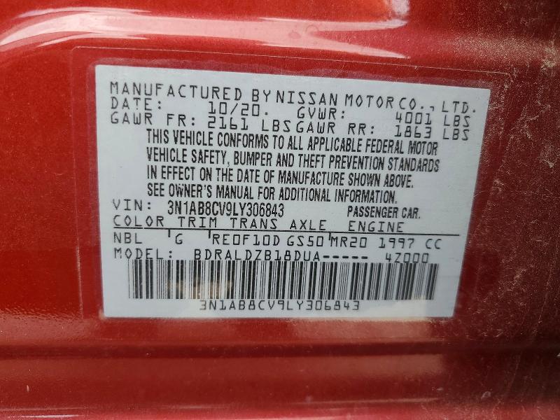 Продаж на аукціоні авто 2020 Nissan Sentra, vin: 3N1AB8CV9LY306843, номер лоту: 61973596