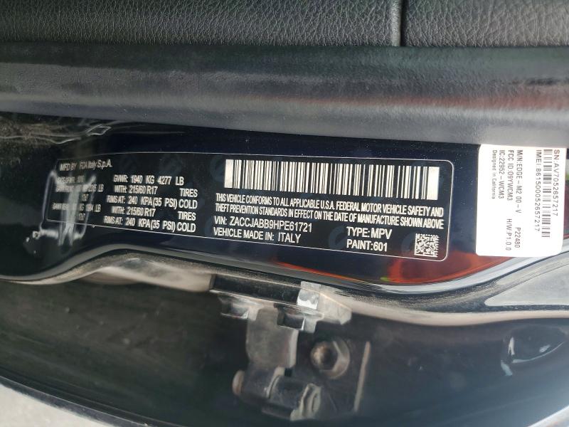 61226776 :رقم المزاد ، ZACCJABB9HPE61721 vin ، 2017 Jeep Renegade مزاد بيع
