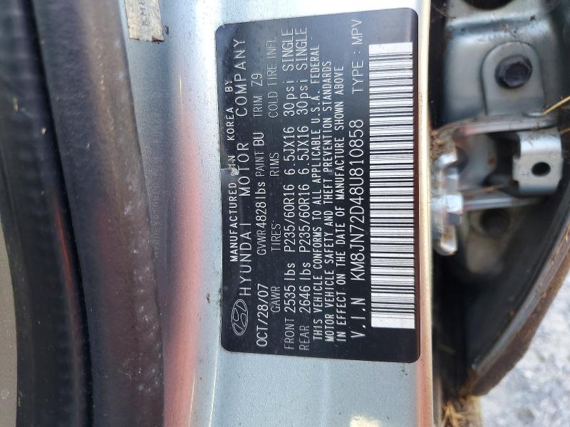 Aukcja sprzedaży 2008 Hyundai Tucson, vin: KM8JN72D48U810858, numer aukcji: 59712556