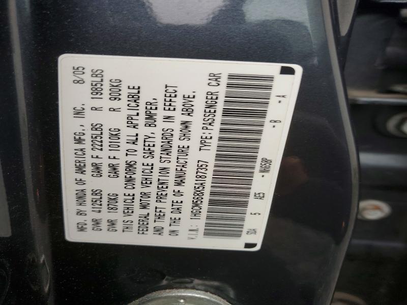 Продажа на аукционе авто 2005 Honda Accord, vin: 1HGCM568X5A187357, номер лота: 58964606