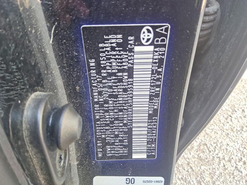 2017 Toyota Corolla მანქანა იყიდება აუქციონზე, vin: 5YFBURHE5HP695918, აუქციონის ნომერი: 85991025