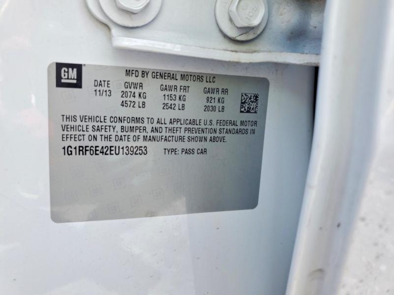 Продажа на аукционе авто 2014 Chevrolet Volt, vin: 1G1RF6E42EU139253, номер лота: 61765706