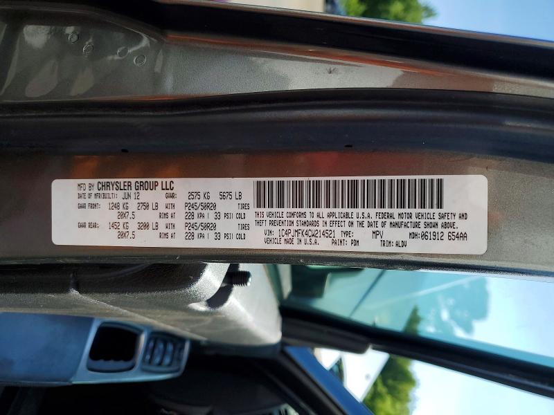 Продаж на аукціоні авто 2012 Jeep Liberty, vin: 1C4PJMFK4CW214521, номер лоту: 60135526