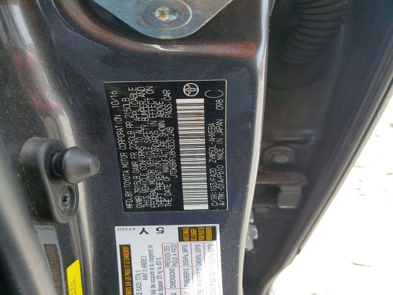 60176386 :رقم المزاد ، JTDKBRFU8H3031248 vin ، 2017 Toyota Prius مزاد بيع
