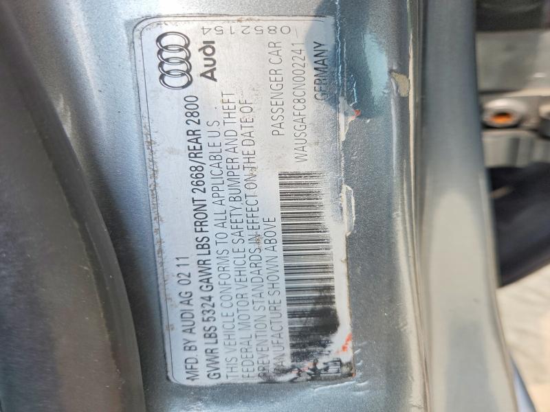 2012 Audi A7 მანქანა იყიდება აუქციონზე, vin: WAUSGAFC8CN002241, აუქციონის ნომერი: 62826306