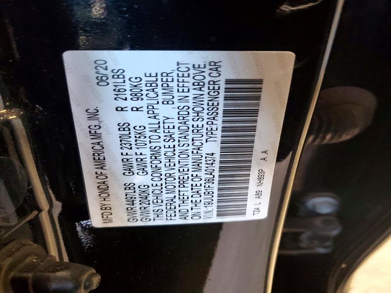 62323636 :رقم المزاد ، 19UUB1F36LA014374 vin ، 2020 Acura Tlx مزاد بيع