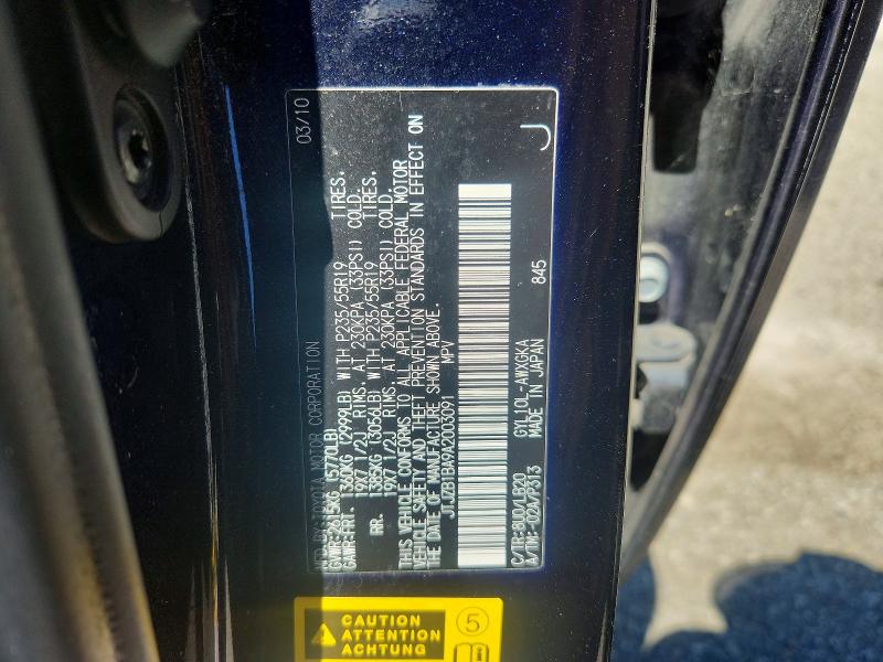 2010 Lexus Rx მანქანა იყიდება აუქციონზე, vin: JTJZB1BA9A2003091, აუქციონის ნომერი: 62039246