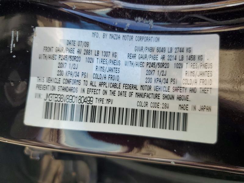 Aukcja sprzedaży 2009 Mazda Cx-9, vin: JM3TB38V890180499, numer aukcji: 60504886